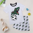 thumbnail image 2 of Leey-World Baby Boy Football Outfit, Football Embroidery Short Sleeve T-shirt and Plaid Shorts 2Pcs Summer Clothes Outfit for Boys(Light Gray,9-10 Years), 2 of 5