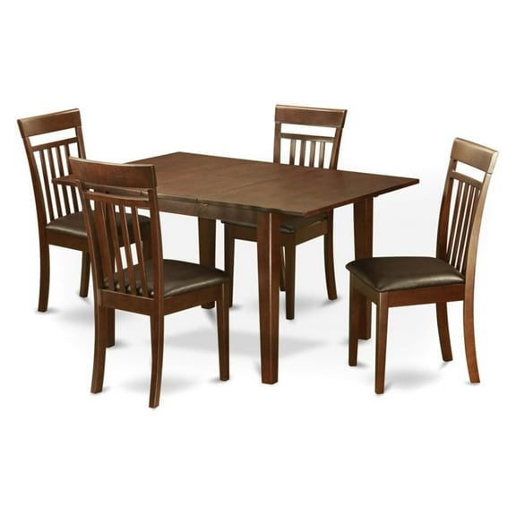 East West Furniture Milan 5 Piece Rectangular Dining Table Set with Capri Chairs