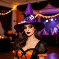 thumbnail image 5 of Fllostpr Halloween 14x15" Adult Prom Dress Up Witch Hat, Purple Light Comfortable Decor for Party Masquerade Stage Performance, 5 of 7