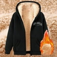 thumbnail image 4 of Bibifish Womens Hoodies Graphic Letter Print Fleece Lined Zip Up Hoodies Winter Warm Pockets Outdoor Streetwear Drawstring Hooded Jackets, 4 of 5