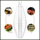 thumbnail image 2 of Cesta para parrilla de pescado con gancho, malla antiadherente, pinza para barbacoa de pescado a la parrilla, herramienta para barbacoa al aire libre (plateado 44x15cm), 2 of 6