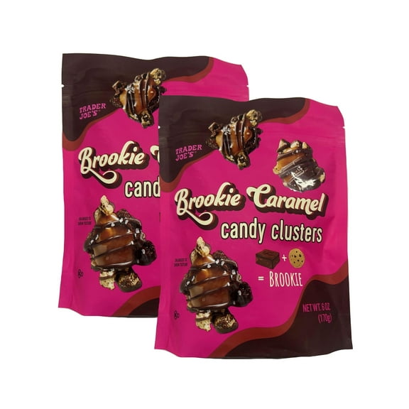 Trader Joe’s Brookie Caramel Candy Clusters – Milk Chocolate with Brownie & Cookie Pieces, 6 oz Each (Pack of 2)