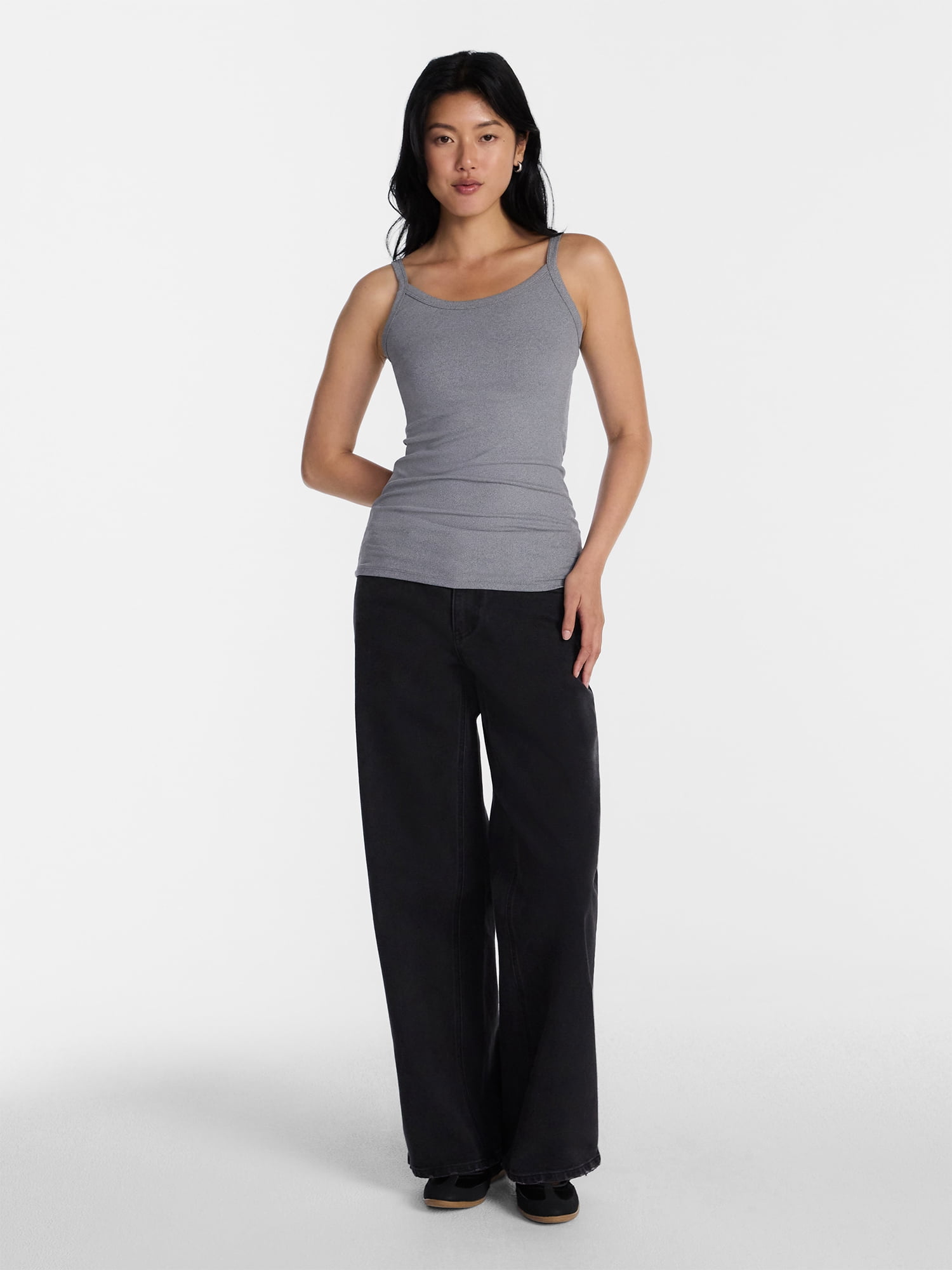 No Boundaries Ribbed Cami Top, Women's XXS-XXL