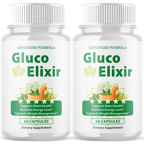 Gluco Elixir Blood Support Pills Advanced Formula Vitamin Supplement GlucoElixir 120 Capsules