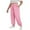 Pink, variant on Women's Plus Size Cuffed Baggy Jogger Pants with Drawstring Waist, Casual Comfortable Lounge Sweatpants with Side Pockets L-4XL