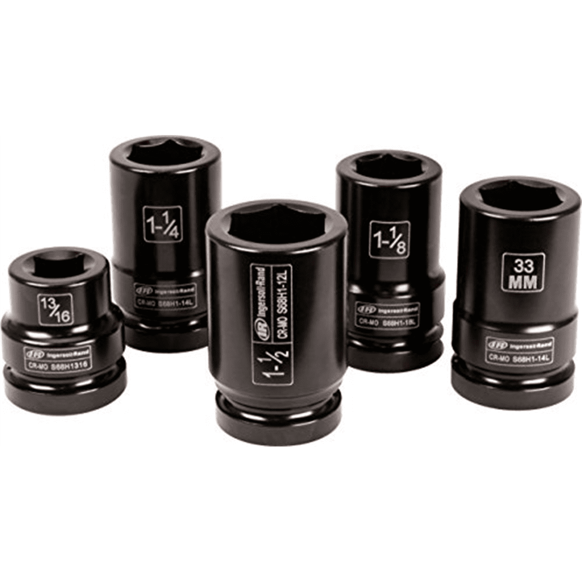 Ingersoll Rand 1" Drive Hex SAE Deep Truck Service Impact Socket Set, 5-Piece