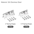 thumbnail image 3 of Uxcell Spring Loaded Hinges, 1.5" 2" 304 Stainless Steel Self Closing Hinge for Furniture 1 Set, 3 of 5