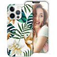 thumbnail image 1 of for iPhone 13 Pro Case for Women Girls, Floral Flower Palm Tree Leaves Pattern Cute Design Soft Silicone Protective Phone Case for iPhone 13 Pro 6.1", Green Tropical, 1 of 8