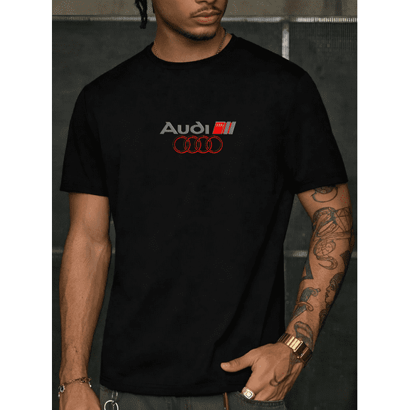 Audi Cars Four Rings Logo Brand Style Automotive Unisex Tee, for men & women, up to size 5XL
