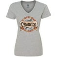 thumbnail image 3 of Inktastic Oktoberfest pretzels and leaves Women's V-Neck T-Shirt, 3 of 5