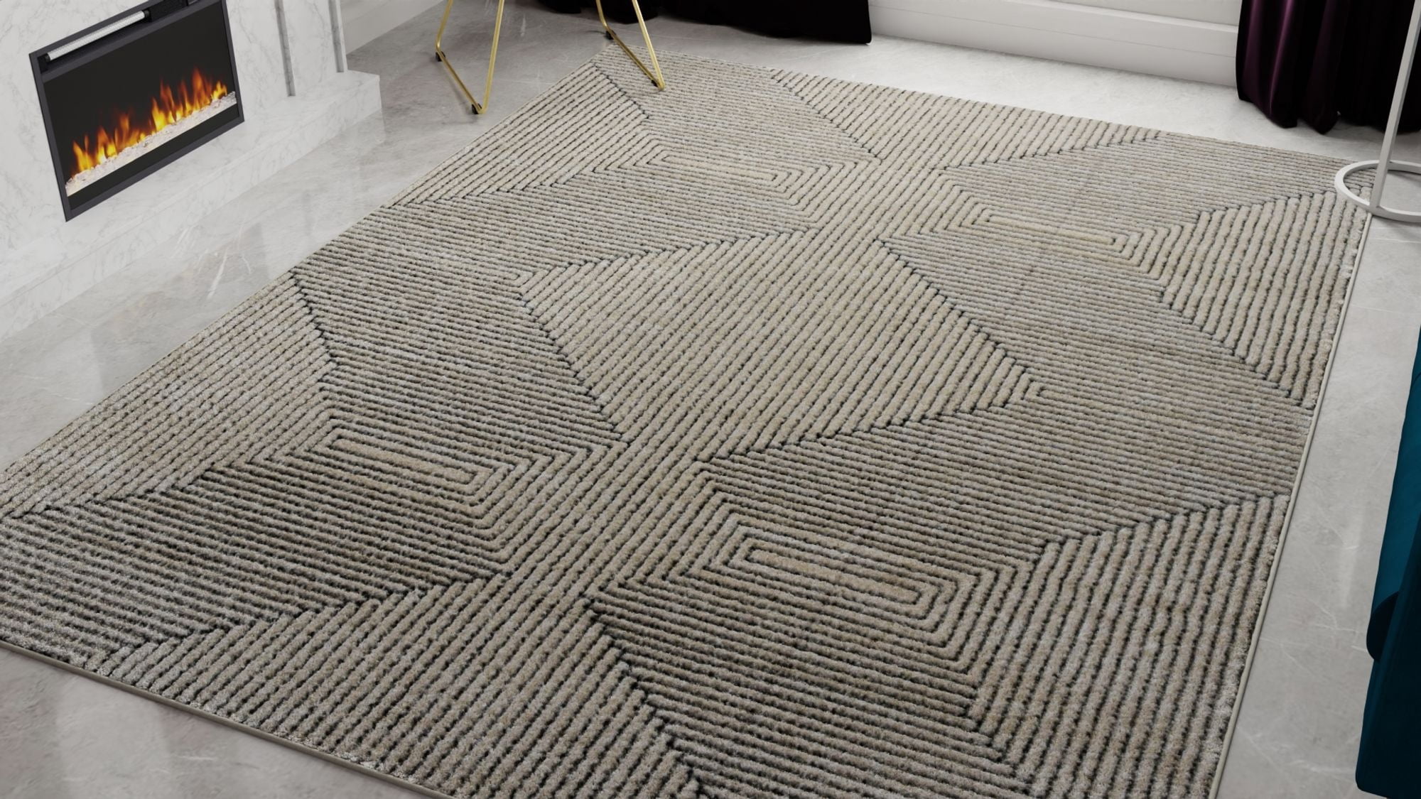 Rugs America Chanai CN80A Contemporary Geometric 8'x10' Area Rug