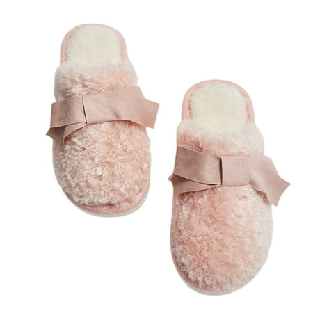 

2Pcs Anti-skid Slippers House Bedroom Slippers Plush Slippers for Winter