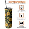 thumbnail image 6 of 20oz Black Sunflower Skinny Tumblers Stainless Steel Tumbler with Lid and Straw,Vacuum Insulated Double Wall Travel Tumbler Cups with Cleaning Brush for Coffee,Tea, 6 of 6