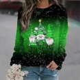 thumbnail image 2 of Fiaer Women's Sweatshirts Christmas Cute Graphic Crew Neck Long Sleeve Baggy Plus Size Pullover Comfort Breathable Lightweight Tops Green M, 2 of 5