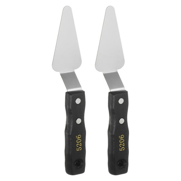 Uxcell 2 Pieces No.5206 Painting Palette Knife Stainless Steel Flat Spatula Paint Pallet Knife Scraper