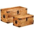 thumbnail image 2 of vidaXL Coffre de Rangement 2 Pcs Bois de Manguier Brut, 2 of 5
