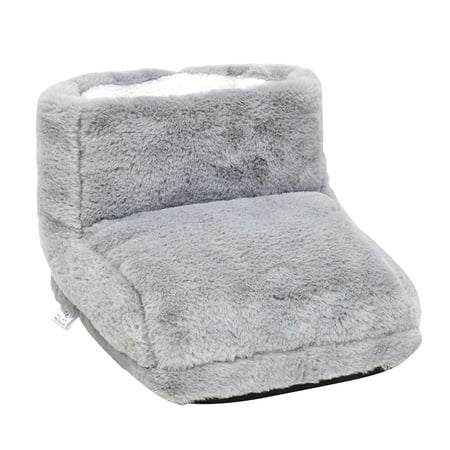 

Smrinog Electric Heated Foot Warmer with Control Settings 5V Safety Voltage Warm Snowflake Fleece Detachable Machine Washable Lining for Home Office Indoors (Grey)