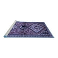thumbnail image 2 of Ahgly Company Machine Washable Indoor Square Persian Blue Traditional Area Rugs, 5' Square, 2 of 4