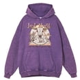 thumbnail image 2 of Sudadera con capucha retro desgastada con la frase "Anoche dejamos que el licor hable" para hombre, estilo hip hop, informal, holgada, 100 % algodón, 2 of 4