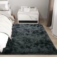 thumbnail image 2 of Janvonne Fluffy Area Rugs for Living Room Bedroom, 4x6 ft Soft Fluffy Shaggy Bedside Rug, Indoor Floor Carpet for Kids, Dorms, Nursery Rooms, Home Decor Aesthetic, Tie-Dye Black Gray, 2 of 8