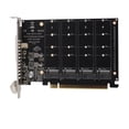 thumbnail image 1 of Quad M.2 NVME SSD to PCIE Adapter, PCIE 4.0 X 16 Expansion Card with 4 x 32Gbps Raid Support & No Disk Drop Out & No Speed Reduction, No Bottlenecking for NVME M.2 2280 2242 SSD, 1 of 7