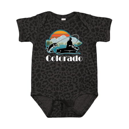 

Inktastic Colorado Fishing Gift Sunset Silhouette Gift Baby Boy Bodysuit