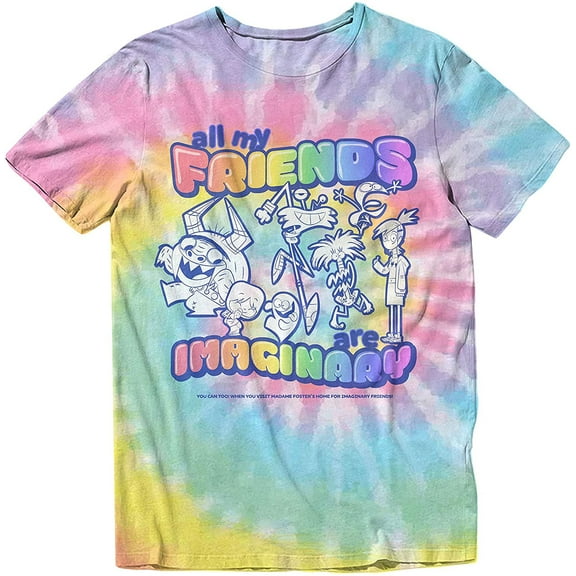Cartoon Network Foster's Home for Imaginary Friends Characters Unisex Adult Graphic T-Shirt (Medium, Tie Dye)