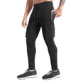 thumbnail image 5 of BROKIG Men's Zip Cargo Jogger Pants Gym Workout Athletic Sweatpants with Pockets (Large, Black), 5 of 8