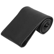 Unique Bargains 52cm Length Car Vehicle Black Faux Leather Steer Wheel Cover Protector