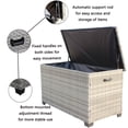 thumbnail image 4 of Gzxs 148 Gallon Wicker Storage Box with Waterproof Liner, Patio PE Rattan Storage Container for Outside, Deck Box with Hinged Lid for Cushions, Pillows, Towels, Gray, 4 of 9