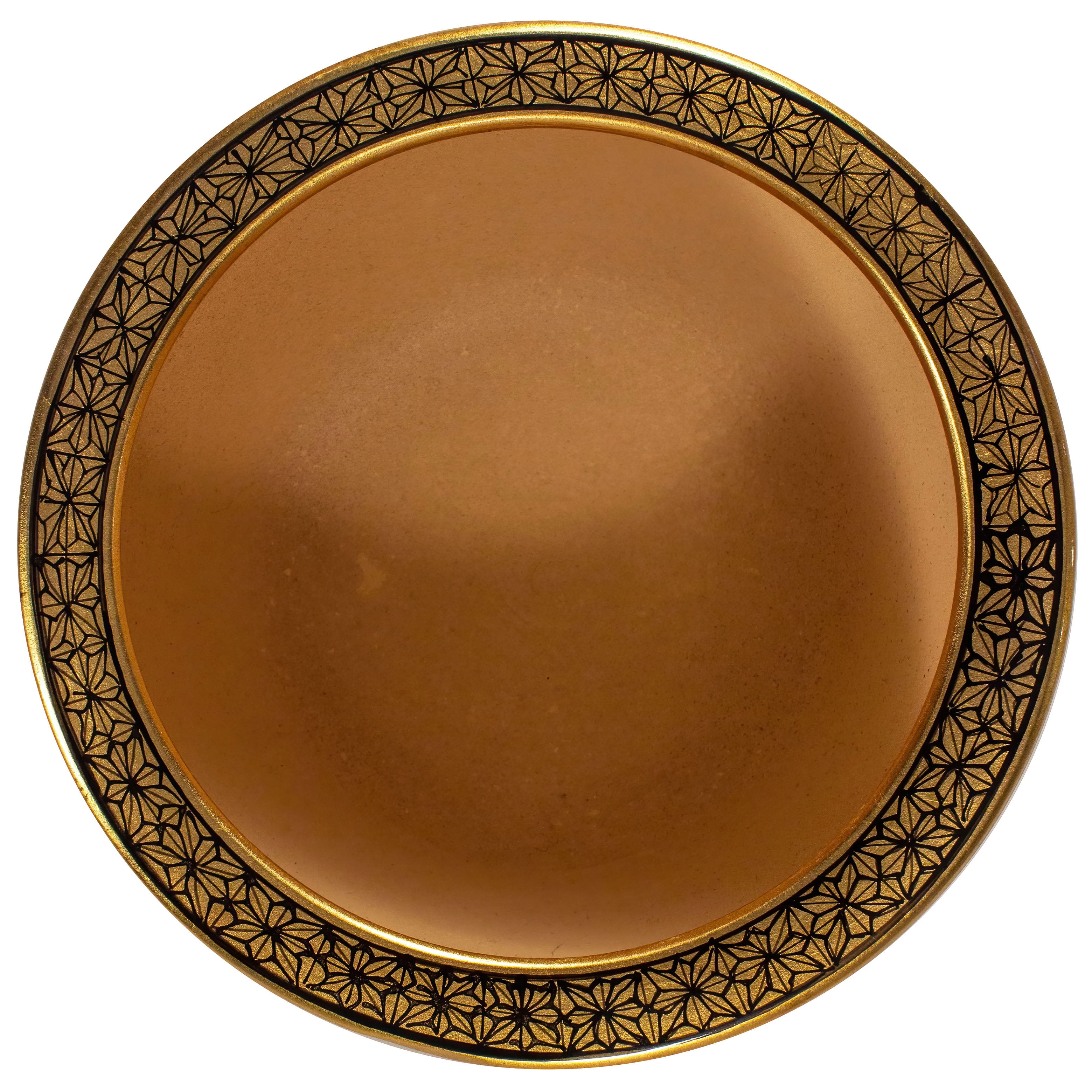 Oriental Furniture 12" Gold Lacquer Fishbowl - Cranes