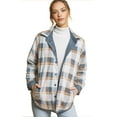thumbnail image 2 of Love Tree Women's Reversible Corduroy Plaid Flannel Shacket (Blue Stone, Small), 2 of 4