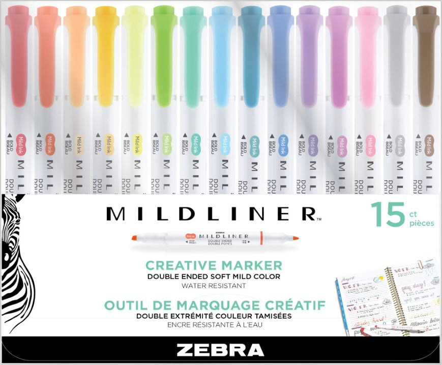 Mildliner Double Ended Highlighter Assorted 15Pk