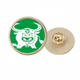 thumbnail image 1 of Année du Bœuf Animal Chine Motif Zodiaque Rond Métal Broche d'Or Clip, 1 of 3