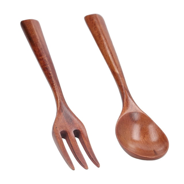 Juego de cucharas de tenedor de madera, utensilios de cocina de madera resistentes al calor para nios para la familia ANGGREK GH3118