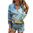 thumbnail image 2 of Enjoytime Casual Blouses for Women 3/4 Sleeve Printed Cute Trendy Shirt Tops Dailywear Versatile Loose Fit Tunic Women Shirts, 2 of 5