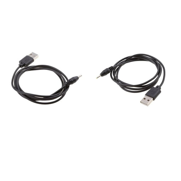 2x USB a 2,5 Mm / 0,7 Mm 5 V CC Cable de Alimentación de Conector Tipo Barril Cable de Extensión CC 1 M Sunnimix Cable de carga USB macho a CC