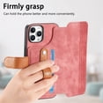 thumbnail image 4 of Decase Fashion Anti-Scratch Case for iPhone 16 Pro Max Shockproof Wallet Cover with RFID Blocking Wrist Strap Flip Credit Card Holder Slot, Folio PU Leather+TPU Bumper Back Cover,Pink, 4 of 8