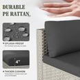 thumbnail image 3 of 7 Pieces Patio Conversation Set, Outdoor Sectional PE Rattan Wicker Furniture Seat,Dark Gray, 3 of 7