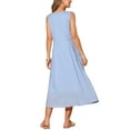 thumbnail image 3 of INSPIRE CHIC Women's Linen Dresses Summer Sleeveless Sundress Casual Loose Flowy Midi Tank Beach Dress S Sky Blue, 3 of 6
