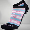thumbnail image 2 of Zensah Summer Flamingo Socks (No-Show) S / White, 2 of 3