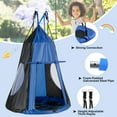 thumbnail image 3 of SUGIFT 2-in-1 40 Inch Kids Hanging Chair Detachable Swing Tent Blue, 3 of 9