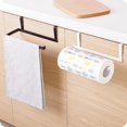 thumbnail image 3 of Soporte para toallas de papel debajo del gabinete de acero inoxidable que ahorra espacio y no requiere taladros para almacenar rollos de cocina, 3 of 8