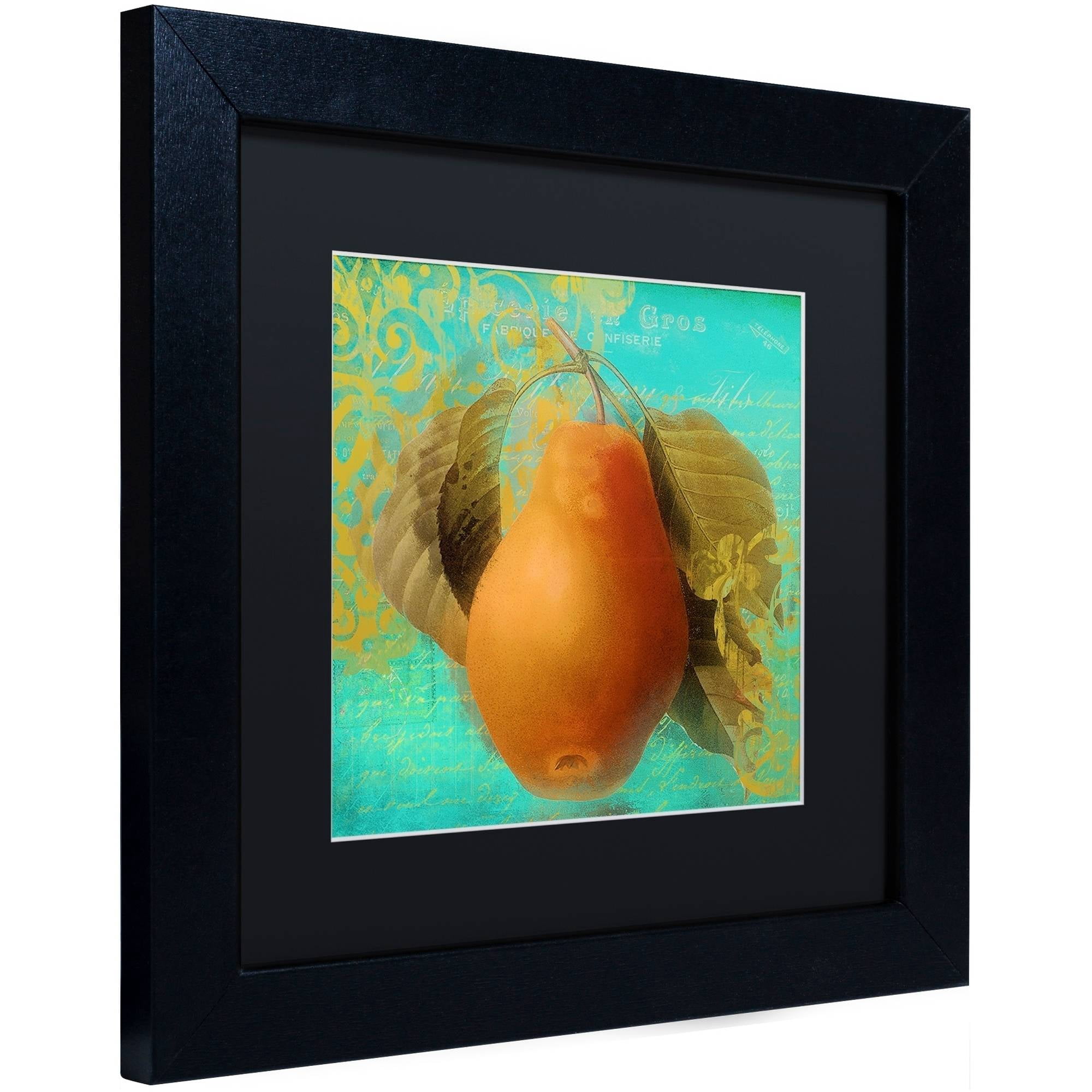 Trademark Fine Art "Glowing Fruits IV" Canvas Art by Color Bakery Black Matte, Black Frame