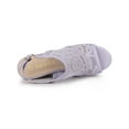 thumbnail image 4 of BLISSFUL STEP Chaussures pour Femmes Sandales à Talon Compensé à Bout Ouvert à Plateforme avec Lacets Fleur Violette 10, 4 of 7