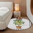 thumbnail image 2 of Summer Lemon Round Area Rug 6Ft Washable Circle Rugs for Bathroom Office, Potted Plant Black Plaid Vintage Wood Non-Slip Carpet Floor Mats Indoor Outdoor Carpet Runner Aesthetic Home Decor, 2 of 8