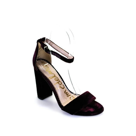 

Pre-owned|Sam Edelman Womens Velvet Ankle Strap Yaro Sandal Heels Purple Size 6