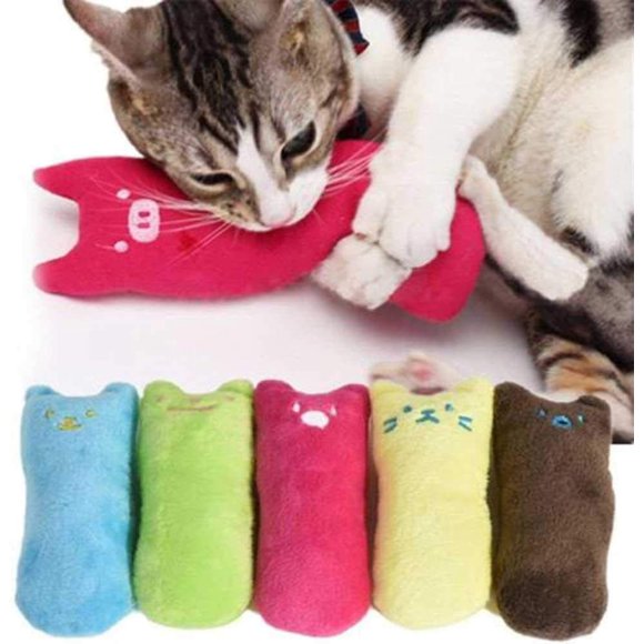 Cats Dogs Plush Catnip Stuffed Animals, Toy Cat Grass Spingere Giocattolo, Denti Di Gatto Di Pulizia Cuscino Graffio Denti Rettifica Giocattoli Da Masticare (5 Pcs)