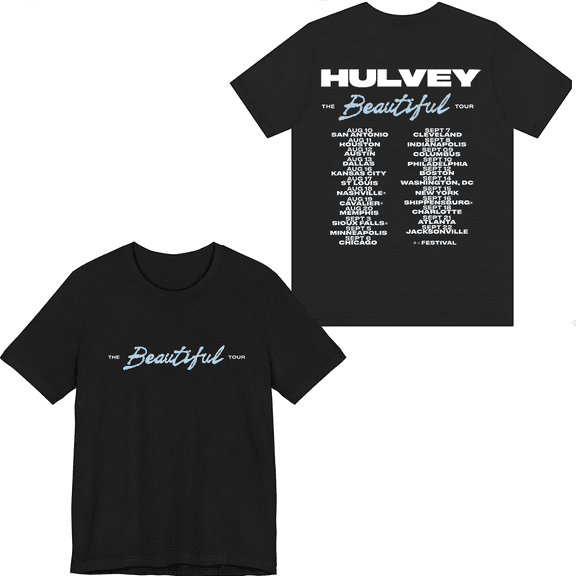 Hulvey Merch Beautiful Tour T-shirt Printed Shirt Men Women Rapper Tee Short Sleeve Crewneck Top