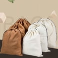 thumbnail image 2 of White Khaki Cotton Flannel Suede Bags Dustproof Bag for Luxury Handbag Clothes Shoes Packaging Storage Bag Drawstring Pouch (32x40cm,White), 2 of 6